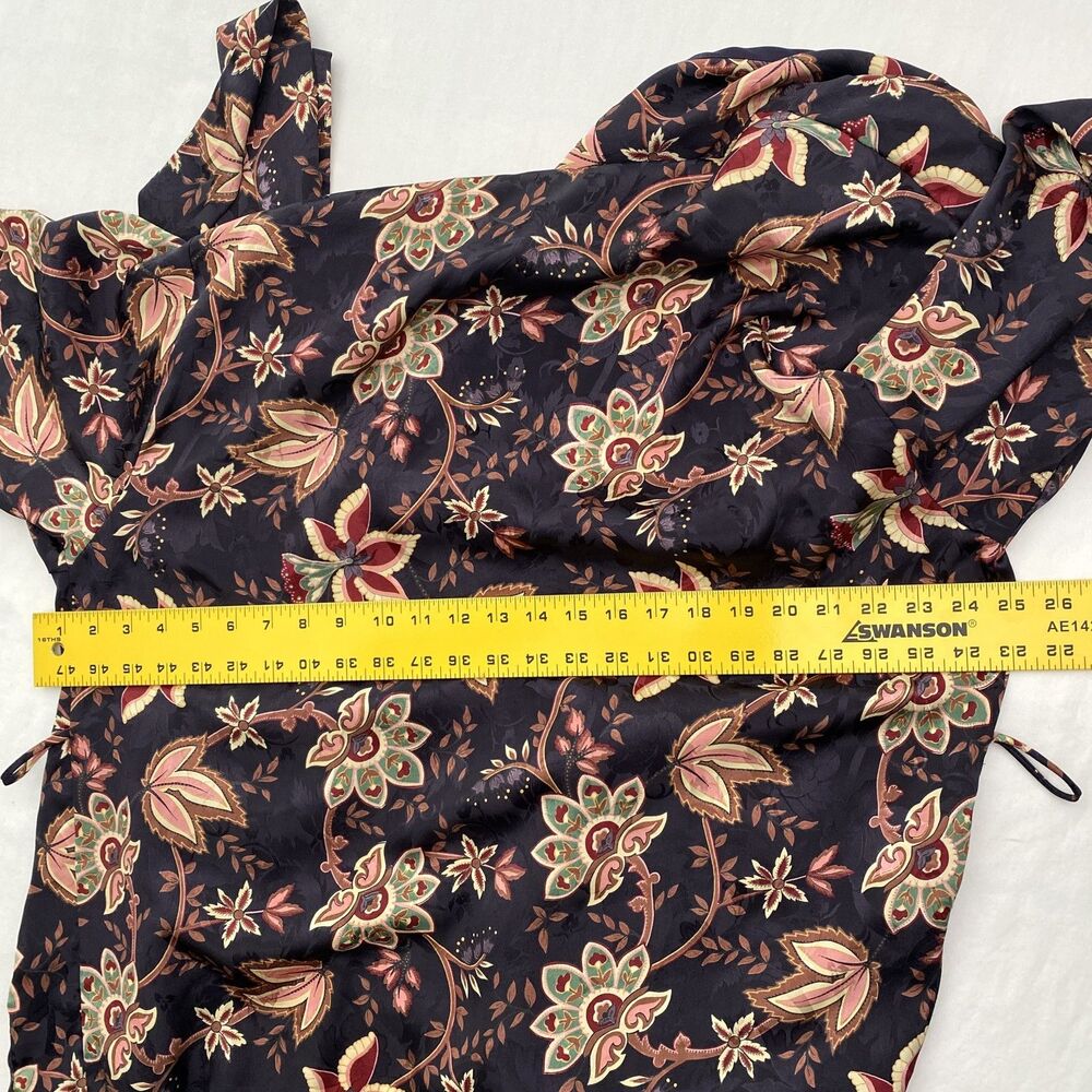 Victorias Secret Gold Label Satin Robe Long Floral Belted Small Purple VTG 90s - Picture 12 of 13